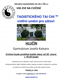 Cvičení TAOISTICKÉHO TAI CHI - vnitřní umění pro zdraví